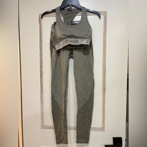 Gymshark Olive Green Sports Bra and Leggings Set